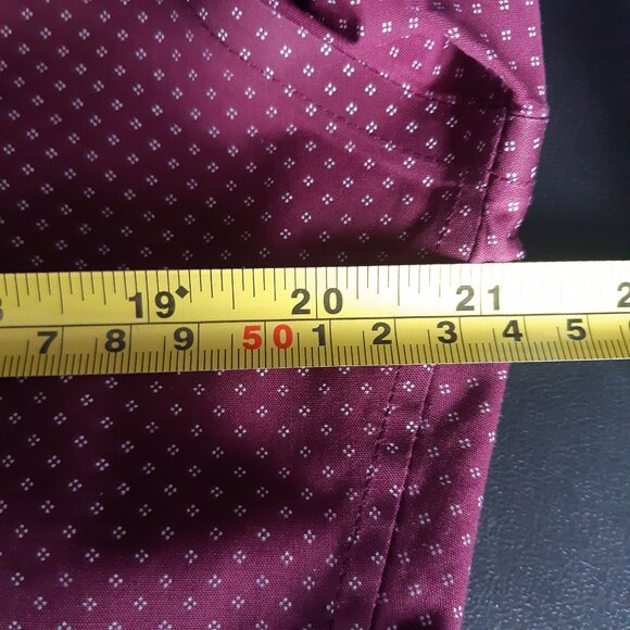 Black Brown 1826 SZ M Slim Fit Burgundy Men's Button Up Egyptian Cotton Shirt - Picture 10 of 13